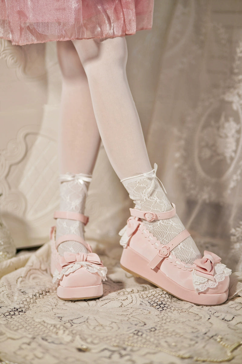 Jiujiu Lolita - Milky Puff - Sweet Lolita Heels Shoes, Round Toe With Petite Wedge 43858:787858