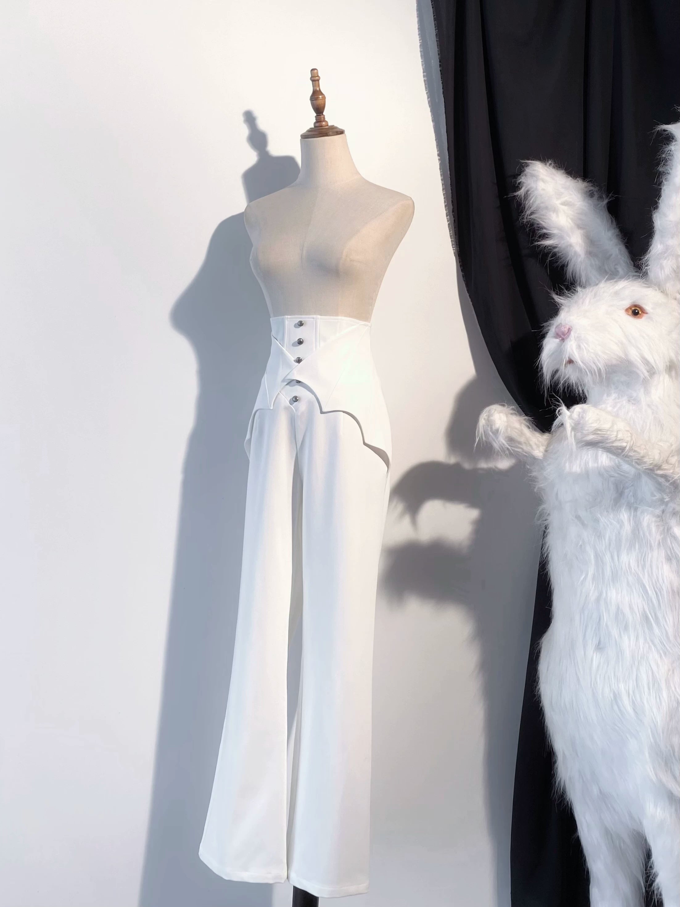 Earl of Drooping Wings - Ouji Lolita Flared Pants, Batwing Decoration 44550:812558