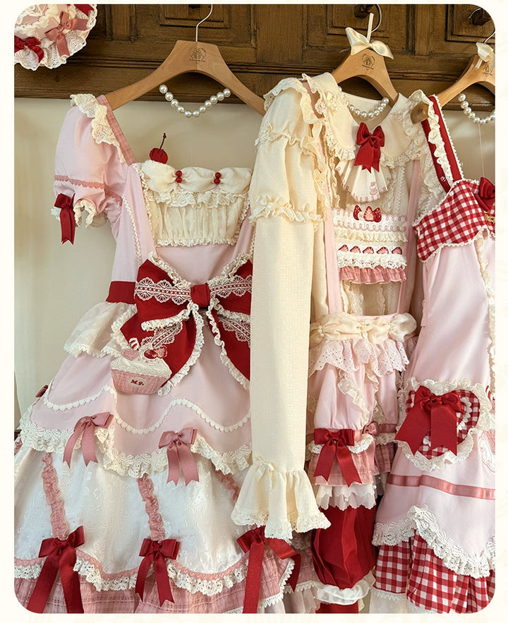 Mademoiselle Pearl~Cup Cake~Sweet Lolita OP Dress Kawaii Lolita JSK SK   