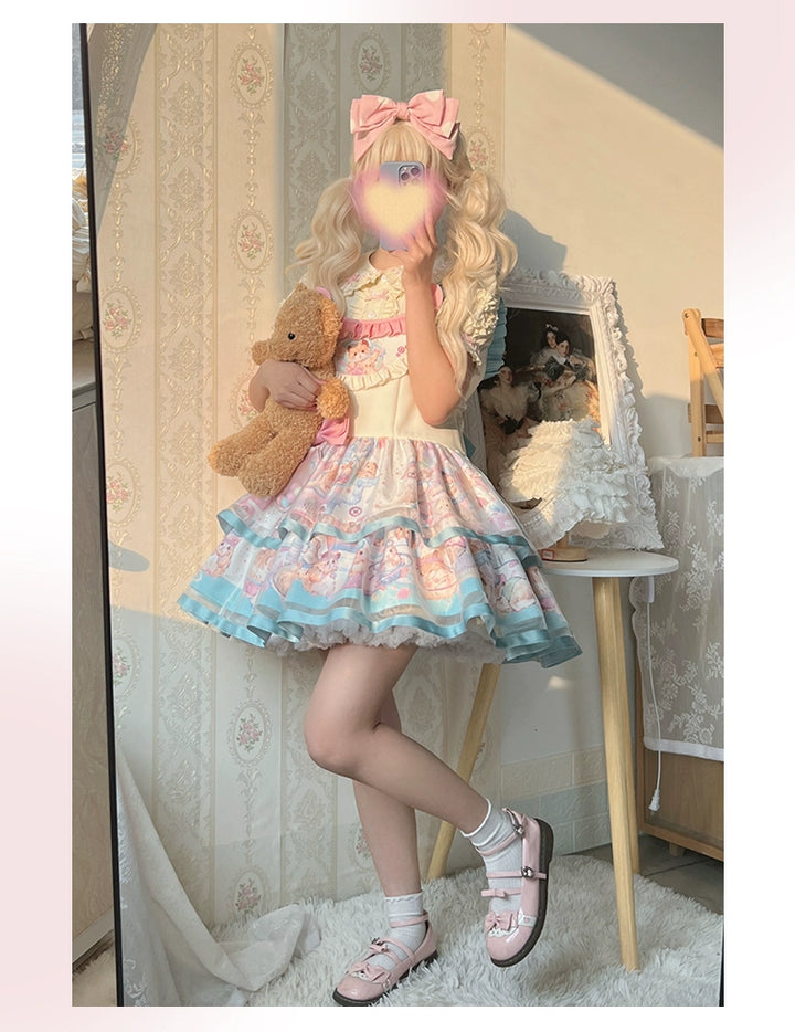 Mewroco~Sweet Lolita Dress Suit Salopette and Hoodied OP