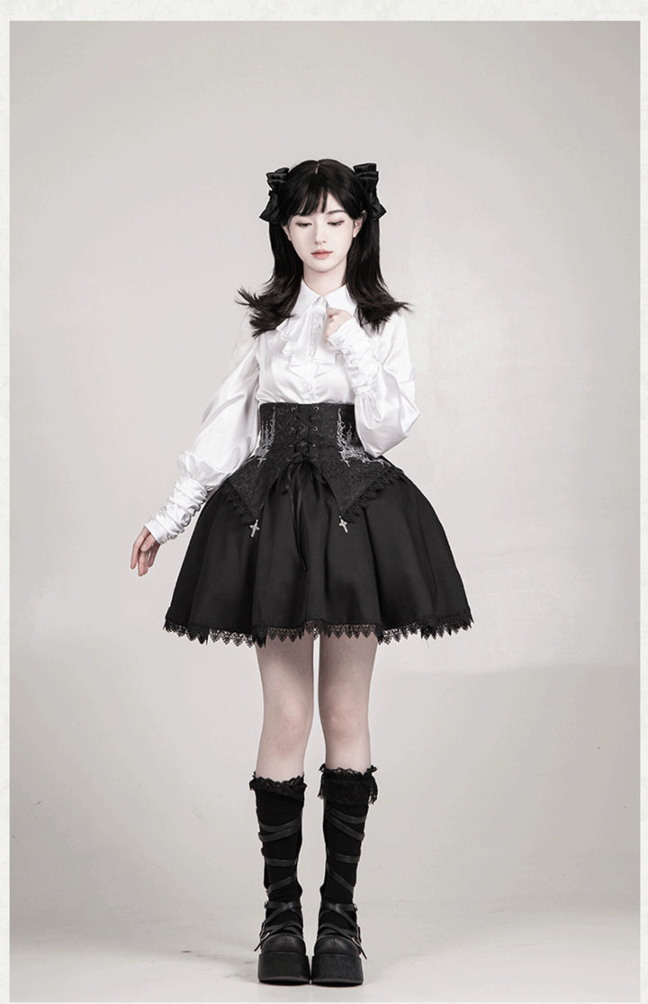 With PUJI~Thorny Night~Gothic Lolita Bust-supporting Skirt With Removable&Adjustable Strap 43203:770699