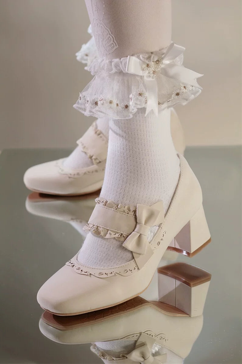 Heidi Manor - Classic Lolita Chunky Heels Shoes, Cutout Trims (35 36 37 38 39 40) 44499:812257