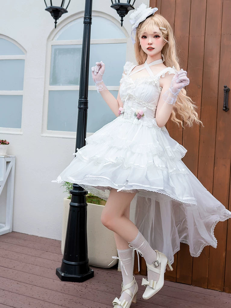 Ballet Maiden - Classic Lolita Four-tiered Hem JSK Dress with Rose Details