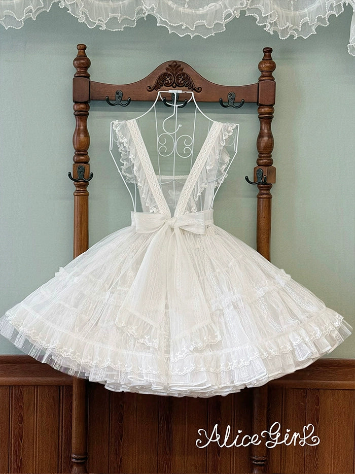 Alice Girl~Elegant Lolita Embroidered Apron with Adjustable Strap 42988:761119