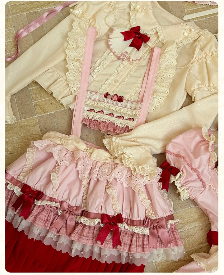 Mademoiselle Pearl~Cup Cake~Sweet Lolita OP Dress Kawaii Lolita JSK SK   