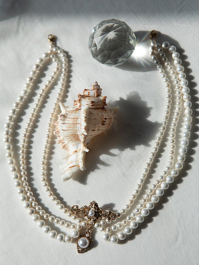 ZJstory~Elegant Lolita Accessory Handmade free size pearl chest chain 