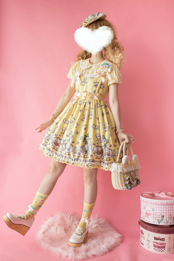 Chemical Romance~Hello Duck~Kawaii Lolita JSK Duck Print Lolita Dress 36912:567568