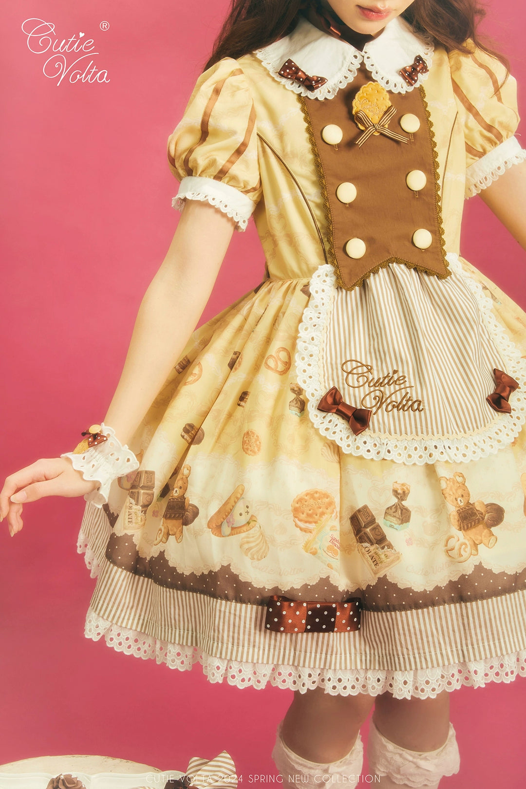 CutieVolta~Blissful Confectionery~Sweet Lolita OP Dress Bear Print JSK