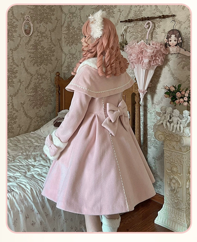 Sakurahime~Sweet Cookie~Sweet Lolita Coat Detachable Cape Pastel Outwear   