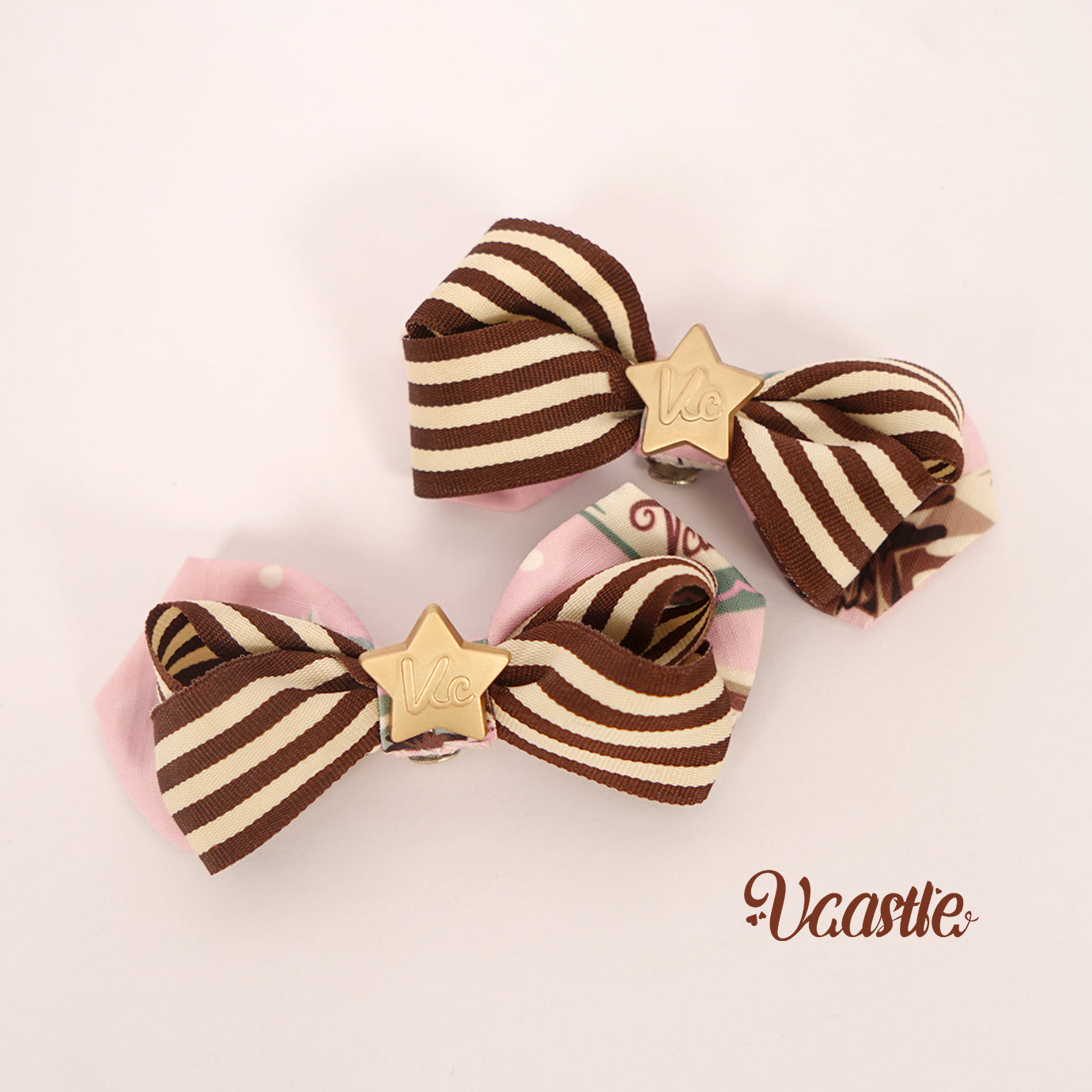 Vcastle~Mocha Chocolate~Kawaii Lolita Accessory Multicolors a pair of pink shoe clips 19784:306788
