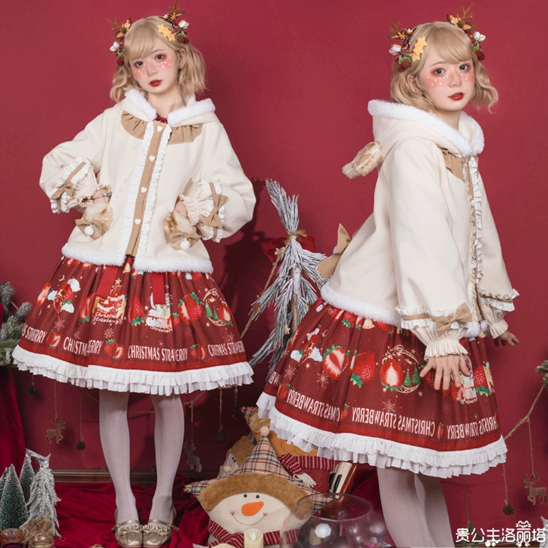Your princess~Kawaii Lolita Deer Horn Thick Christmas Coat   