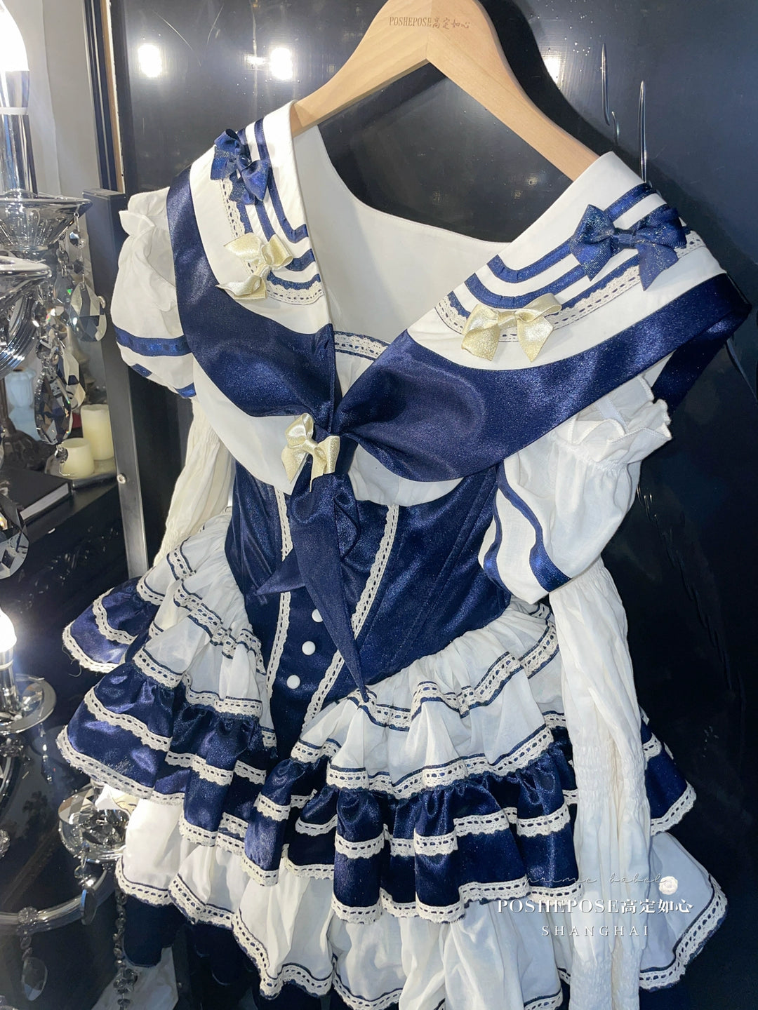 POSHEPOSE~Girl's Shore~High-End Sailor Lolita Dress Set   