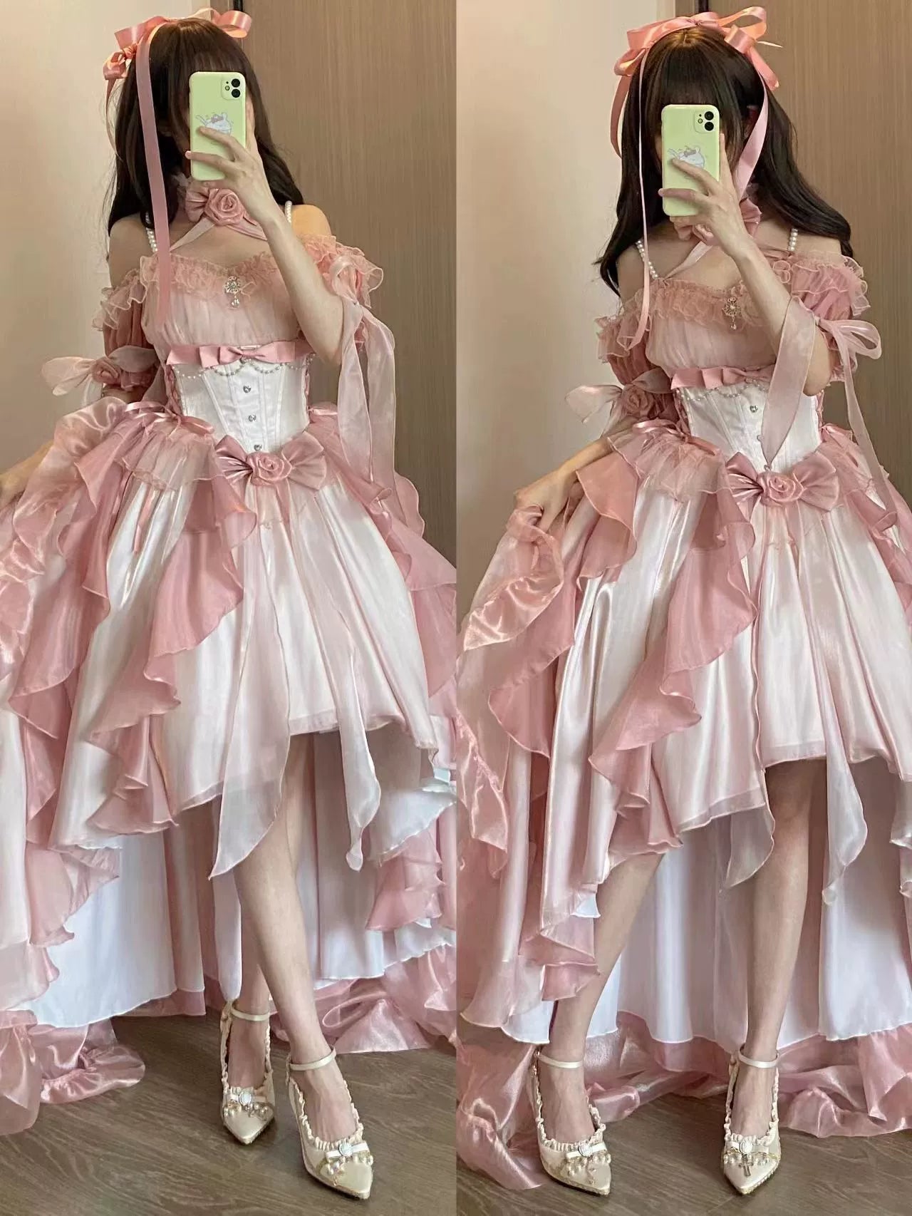 Meowing and fruity - Midsummer Dream - Gradient Color Wedding Lolita JSK Dress Set, Fishbone Waist 44337:803867