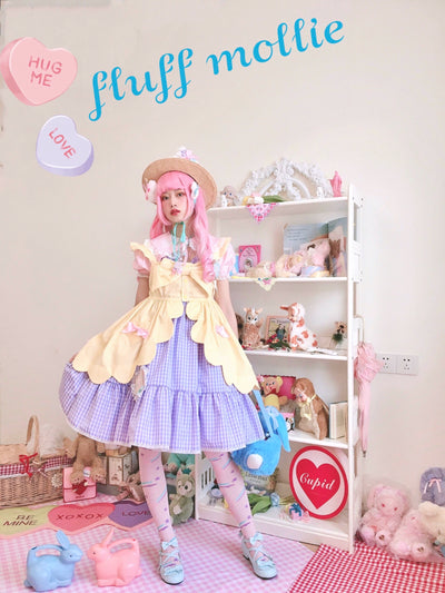 (BFM)Fluff Mollie~Bean Breakfast~Sweet Lolita Overskirt Daily Daily Petaled Skirt 1.0 Yellow  