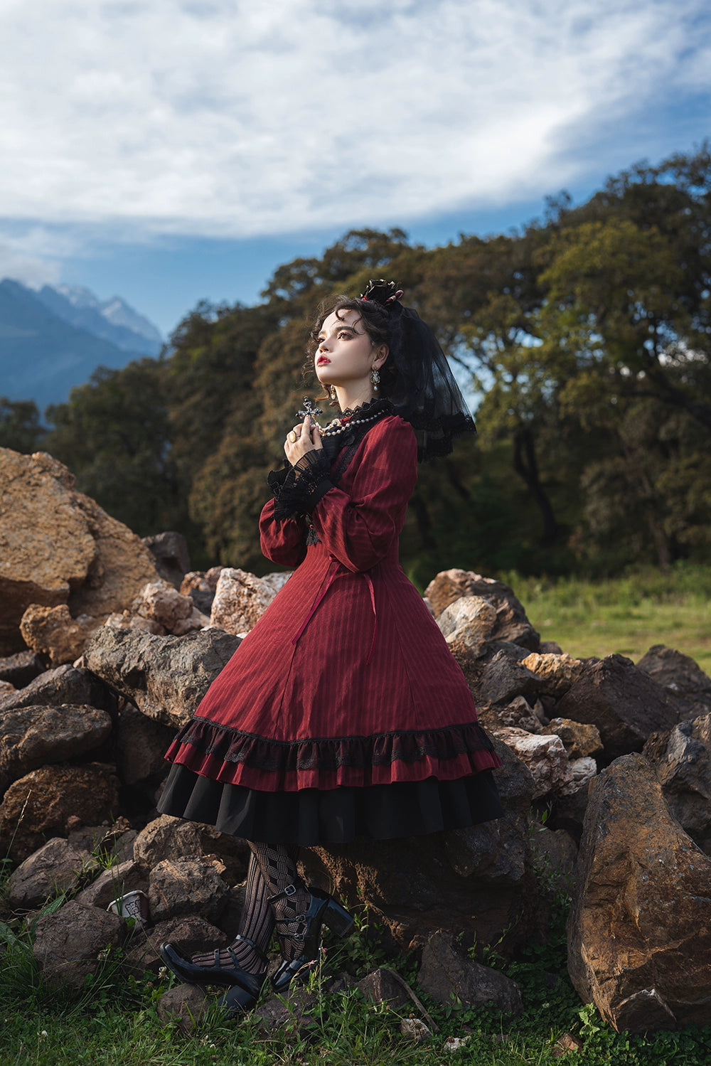 Miss Point - Perintz Manor - Gothic Lolita OP Long Sleeve Retro Lolita Dress