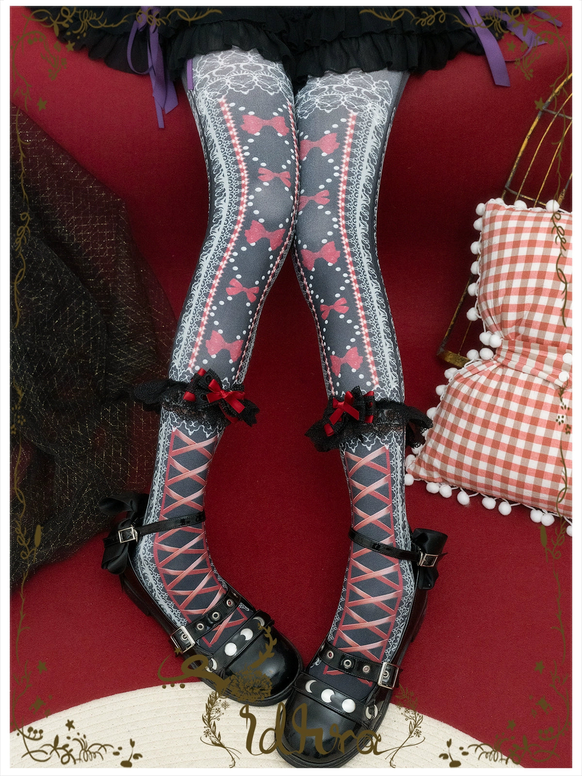 Yidhra~Christmas Lolita Pantyhose with Calf Lace Decoration 41496:702366