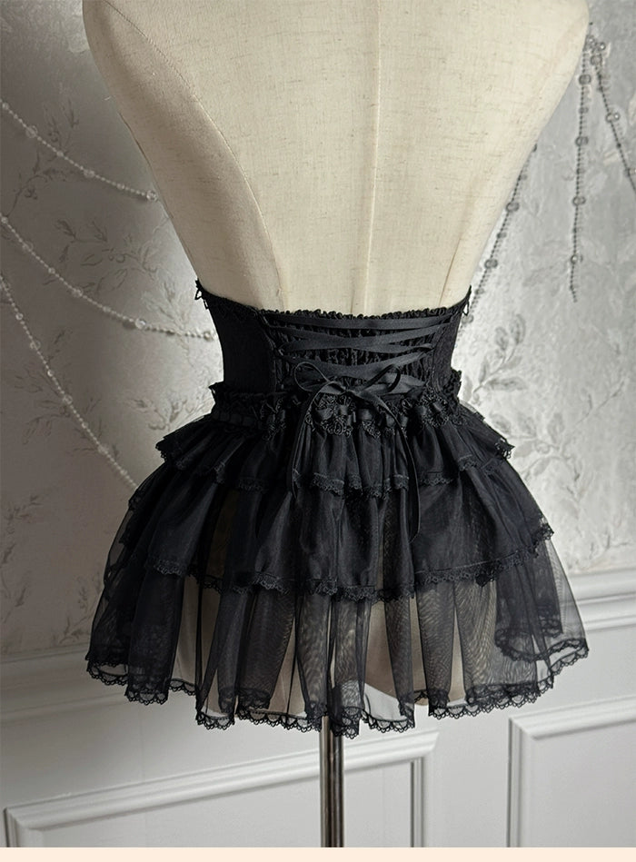 Alice Girl~Cross~Gothic Princess Lolita Corset with Multiple Layers Hem 42125:728794