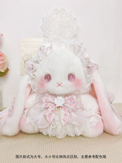 Bear Star~Kawaii Lolita Bag Handmade Bunny Crossbody Shoulders Bags Gardenia Yellow Large Crossbody+shoulders bag