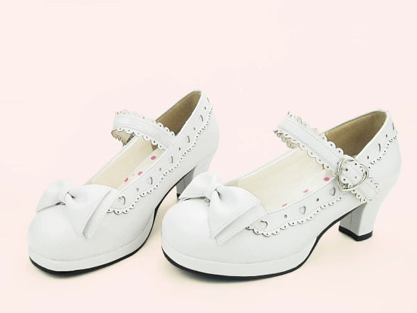 Sosic~Sweet Lolita Heel Shoes Butterfly Bow Shoes   