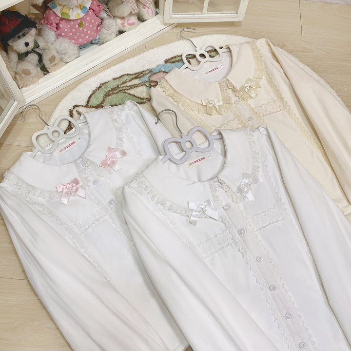 MIST~Grace Deer~Sweet Lolita Blouse with Peter Pan Collar and Long Sleeves