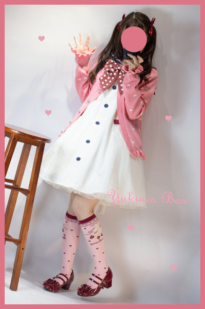 Yukines Box~Kawaii Lolita Strawberry Bunny Print Socks   