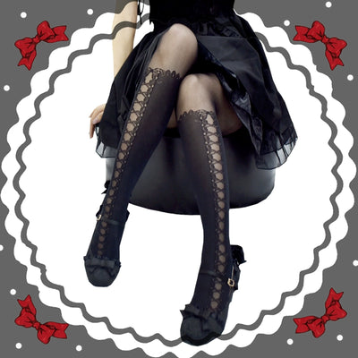 (Buyforme)WUXIAOLIU~Lolita JK Uniform Black Pantyhose   