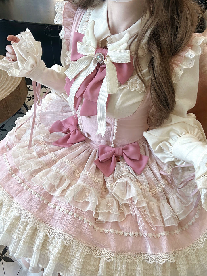 Sakurahime~Cupid Overture~Sweet Pink Lolita Jumper Dress Bust-Supporting JSK 40742:707680