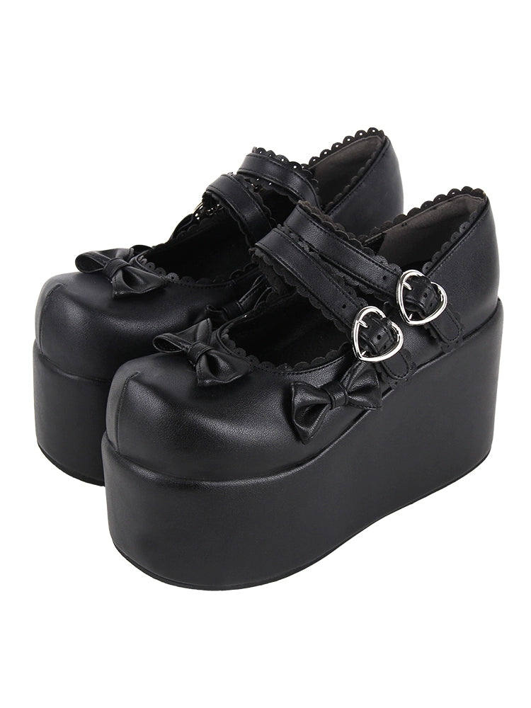 Angelic Imprint~Angelic Imprint~Punk Lolita Shoes High Platform Shoes with Bow