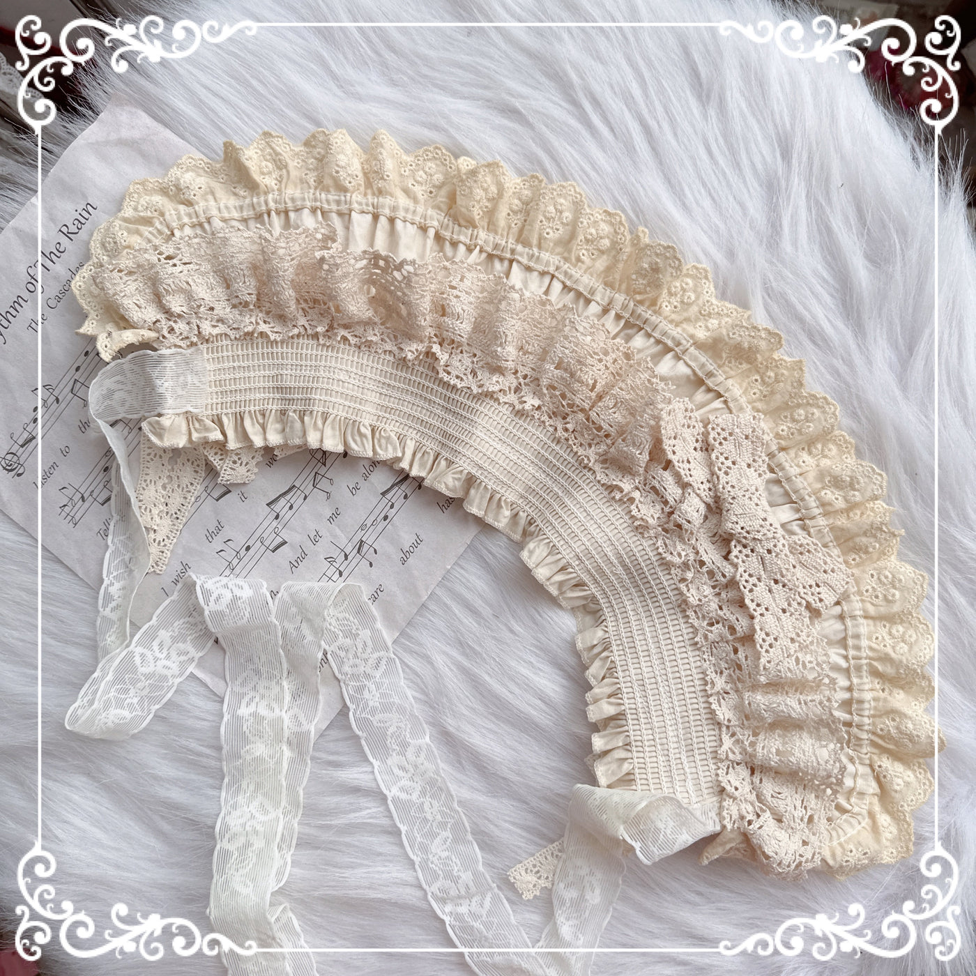 Chestnut Lolita~Lolita Kawaii Cotton BNT Hat ivory  