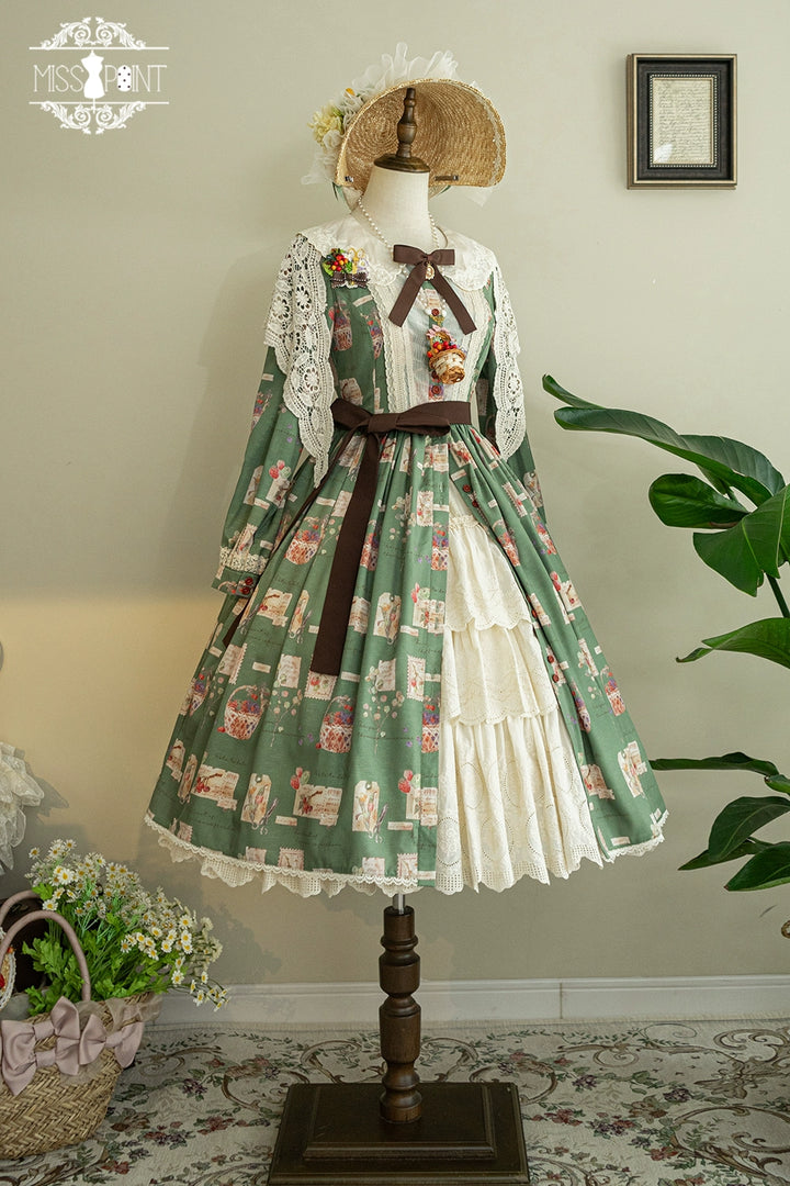 (Buyforme)Miss Point~Forest Lolita Lantern Sleeve OP Casual Dress