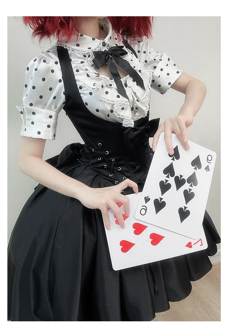 Dalmatian - Gothic Lolita Bust-supporting JSK Dress, High-low Hem 45605:855002
