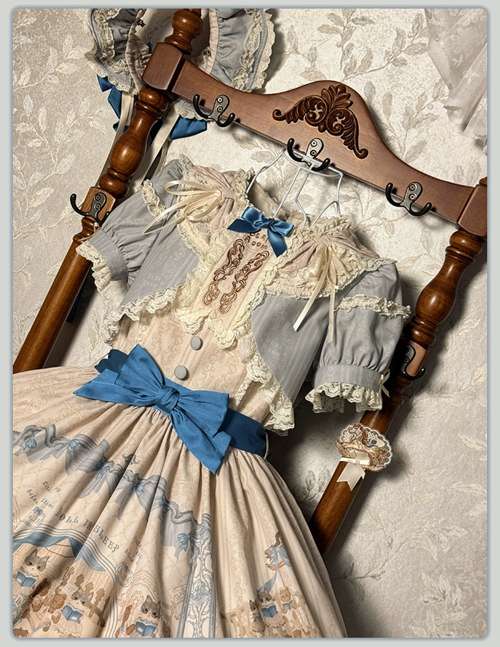 Alice Girl~Sea Salt Fairytale~Sweet Doll-like Lolita OP Animal Printed Lolita Dress 40674:672874