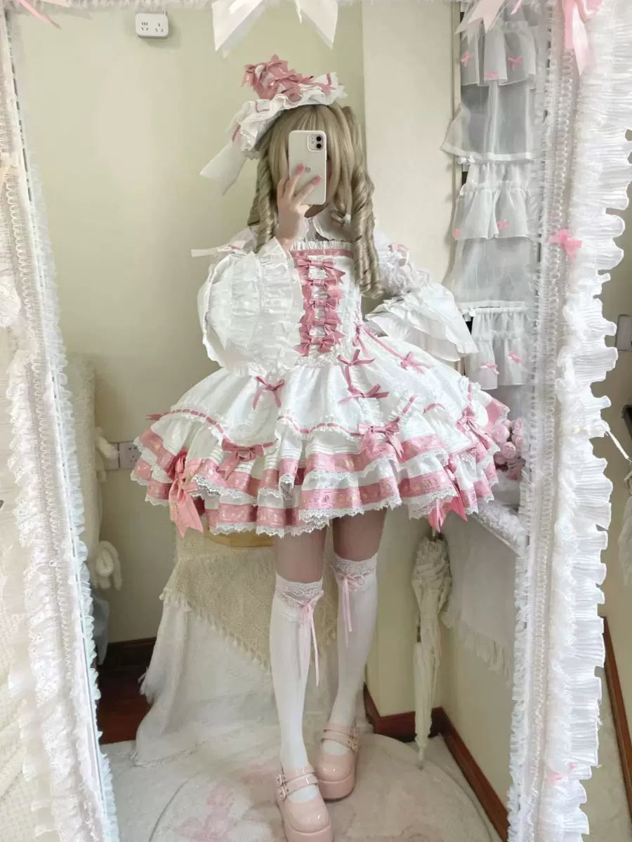 Palace Afternoon~Chocolate Lover~Elegant Lolita Dress Chocolate JSK White strawberry top hat only (free size) XS 