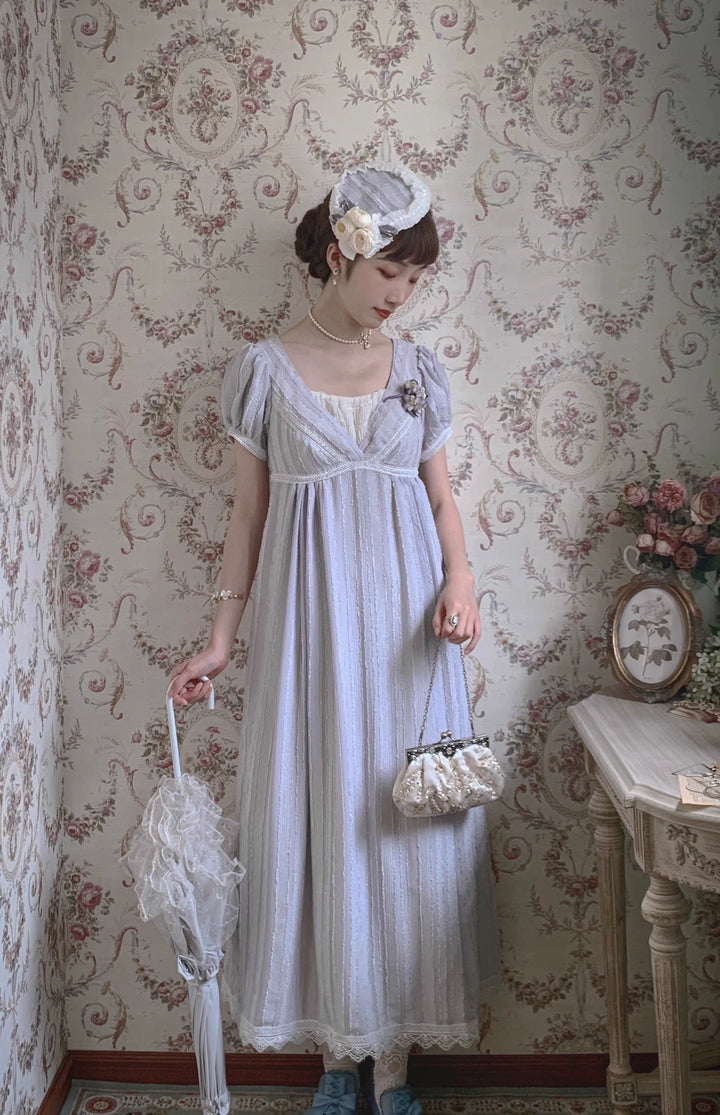 Early Morning~Lily and Serene~Classic Lolita Long Dress Empire Waist Dress   