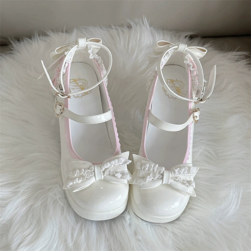 Jiangjiang Biscuit~Elegant Lolita High Heel Shoes Round Toe Low Cut   