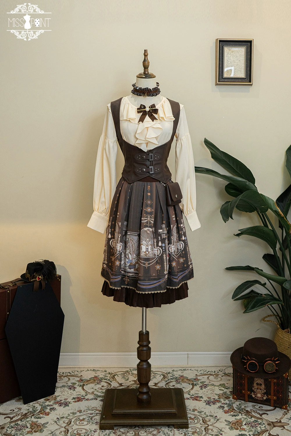 (BFM)Miss Point~Demon Hunting Notes~Gothic Lolita Cross Print Short Skirt   
