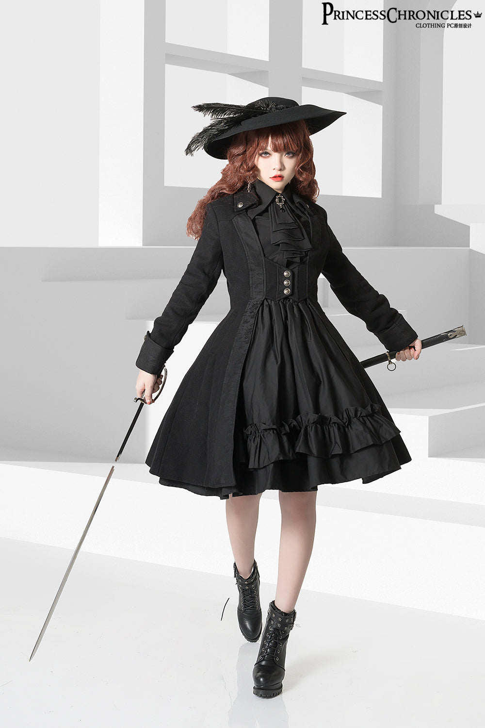 Princess Chronicles - Black and Blue - Retro Ouji Lolita Shirt 4420:234250