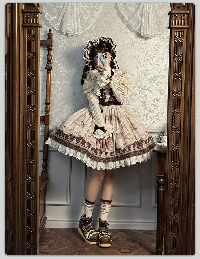 Alice Girl~Sea Salt Fairytale~Sweet Lolita JSK Doll-like Lolita Printed Dress 40682:675434