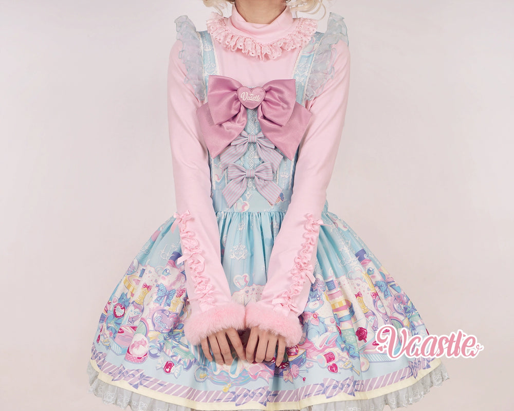 Vacuum Castle~Cream Frost~Sweet Lolita Shirt High Neck Plush Long Sleeve Blouse   