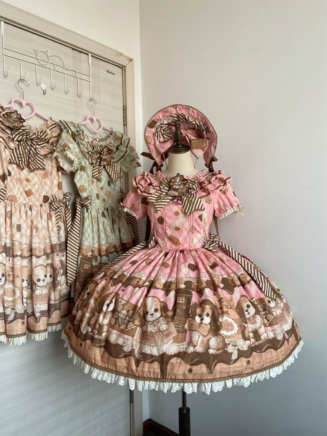 Babyblue~Dog Bakery~Old School Lolita OP Dress Sweet Dress with Accessories 42101:726423