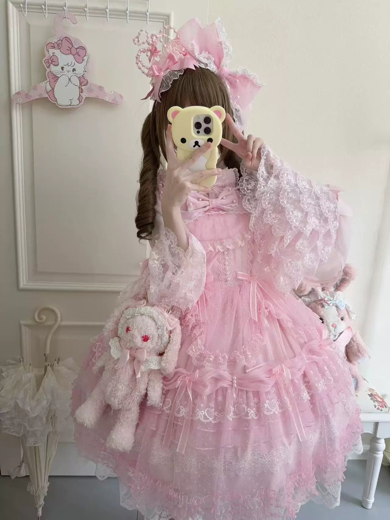 Sugar Knot - Sweet Lolita Chiffon JSK, Tiered Skirt, Doll-Like
