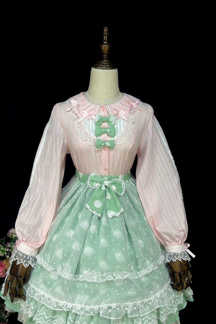 DMFS Lolita~Sweet Lolita Long Sleeve Shirt with Doll Collar   