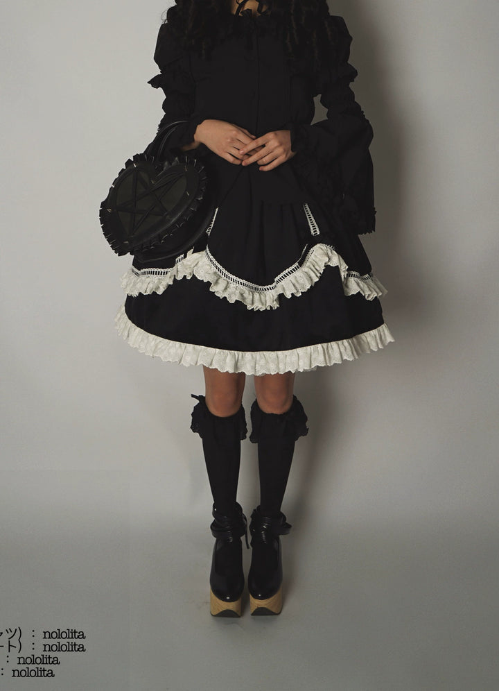 Nololita~Nightingale~Old School Lolita Shirt with Detachable Sleeves (L M S XL XS) 41944:719736