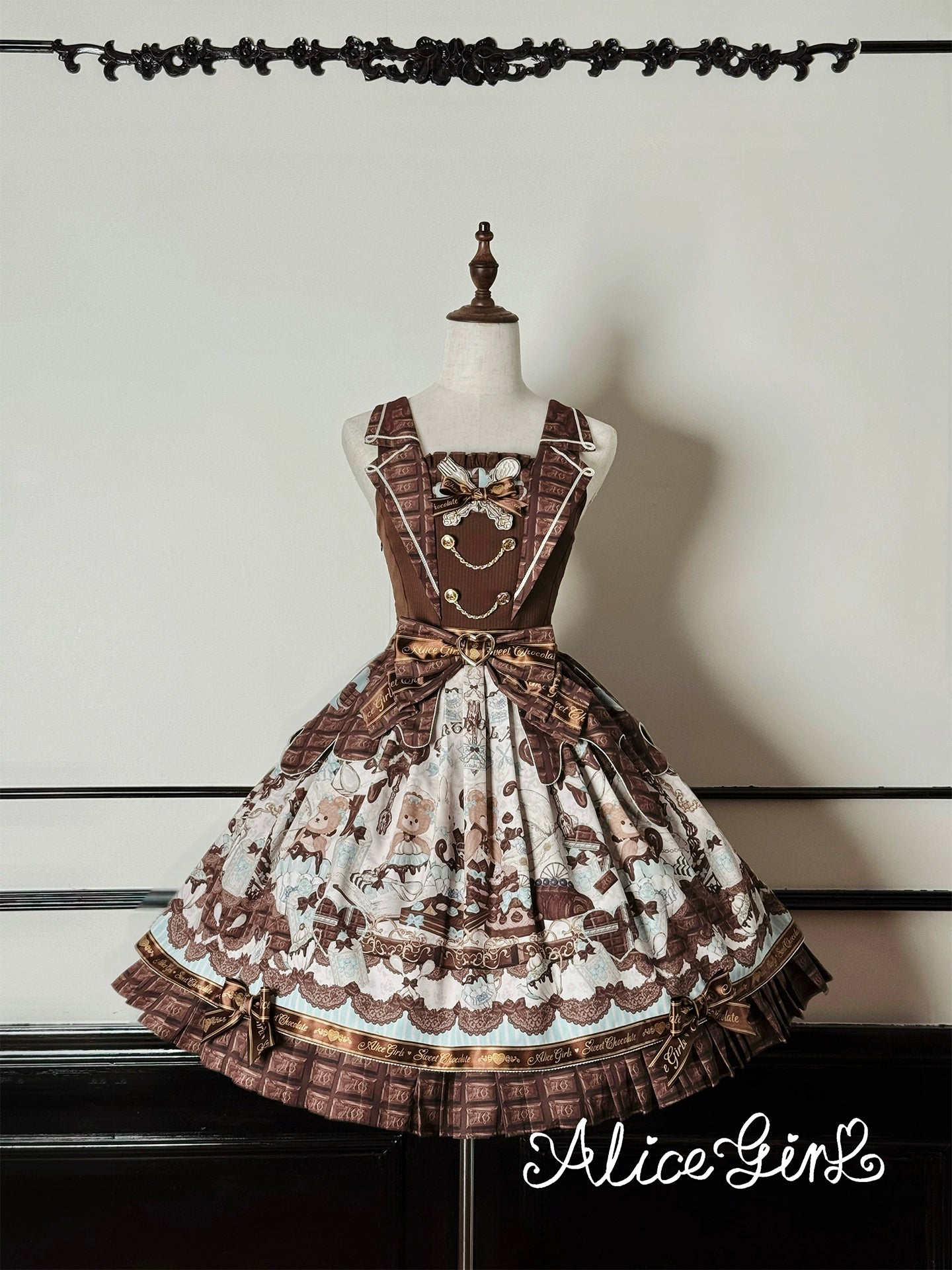 Alice Girl - Bear Chocolate Bar - Kawaii Lolita JSK & Salopette Dress JSK XS