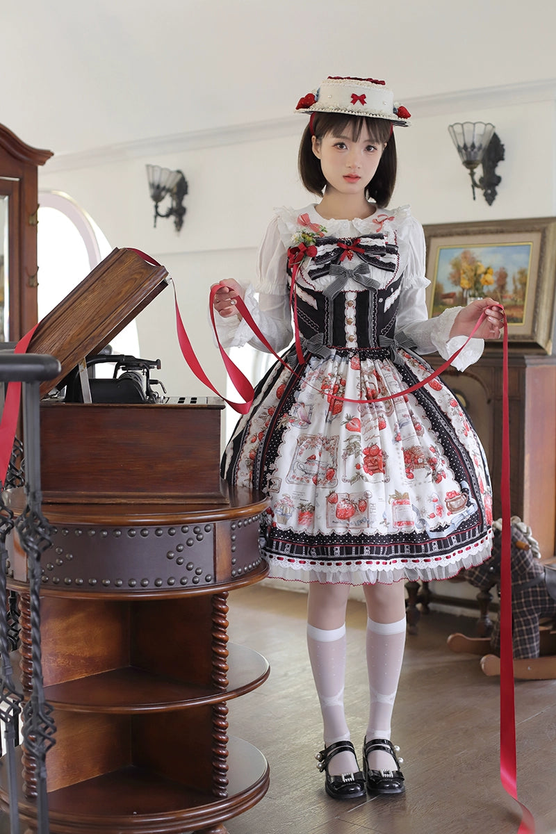 Balladeer - Strawberry Manor - Sweet Lolita JSK Dress, Strawberry Print 43417:798442