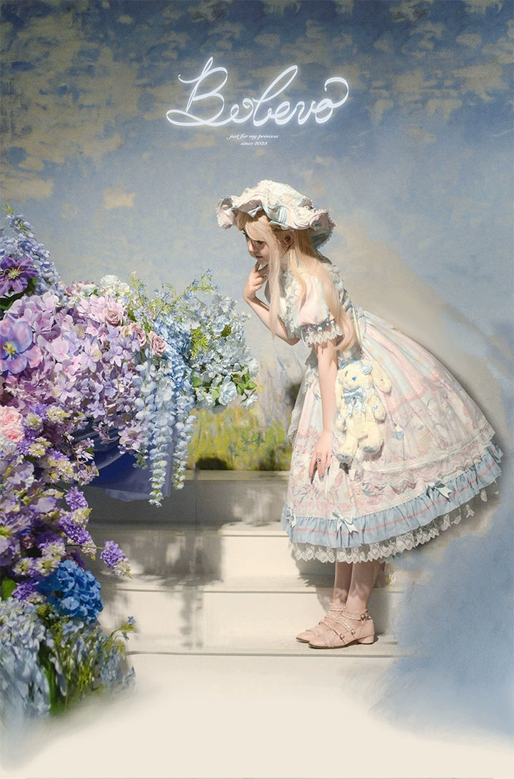 Bolero~Liliana Cat~Sweet Lolita Gorgeous OP Dress with Soft Lace & Organza