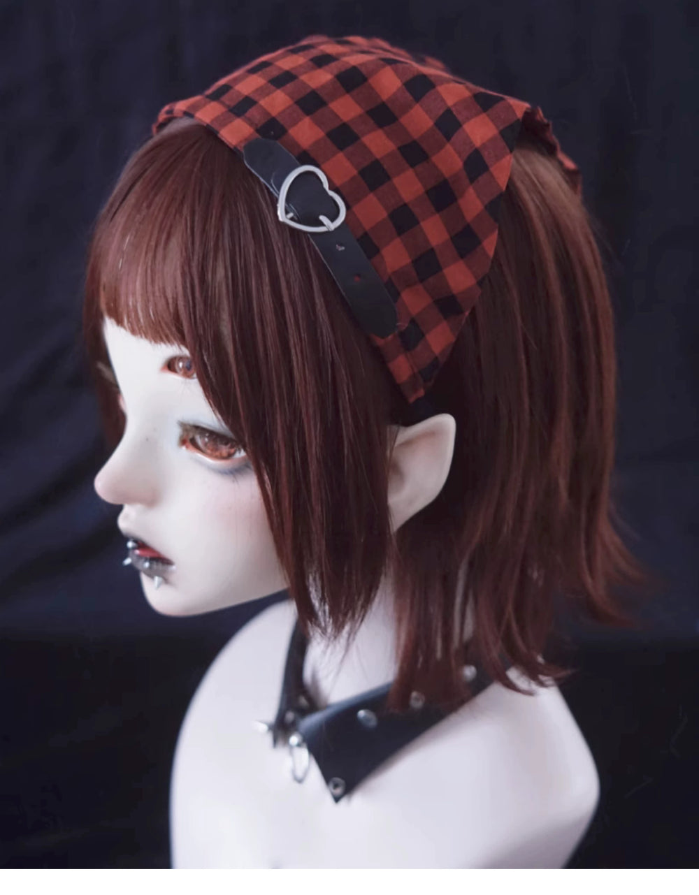 (Buy for me)Strange Sugar~Gothic Lolita Black-red Plaid Hairband   