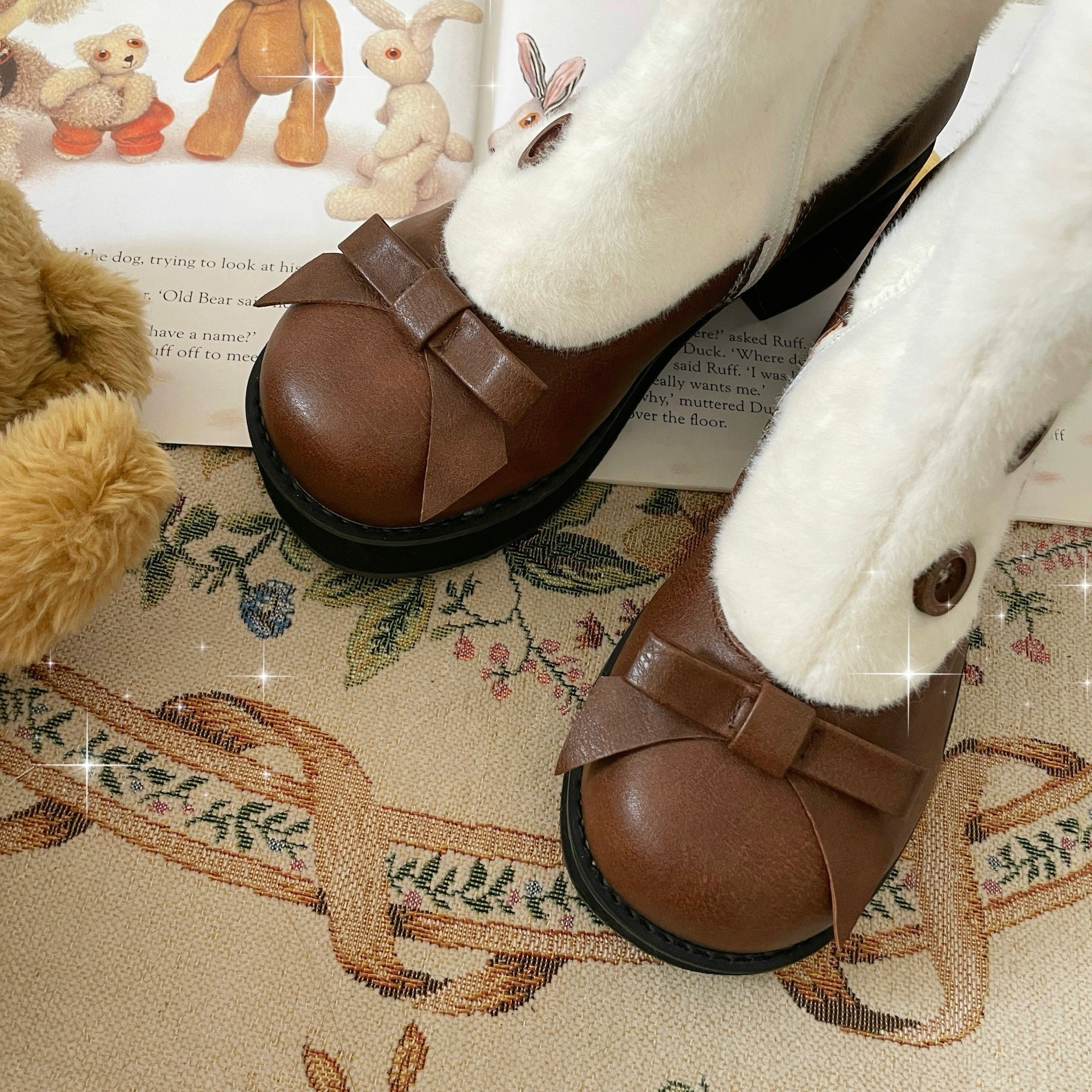 Dolly Doll~Winter Lolita Boots Fur Mary Jane Lolita Low Heel Shoes 32674:403270