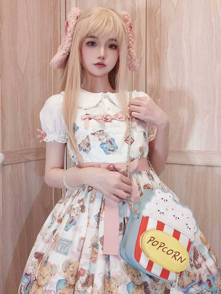 Banana&Guava~Sweet Lolita Bag Popcorn Shape Lolita Crossbody Bag