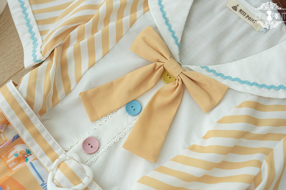 Miss Point~Daisy Lemon~Sweet Lolita Sailor Collar OP Customized   